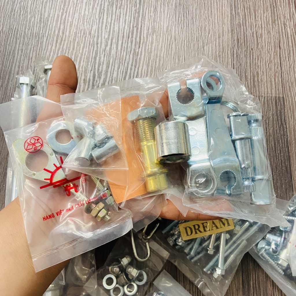 Trọn bộ ốc, cốt, lò xo, pát gắn dàn khung xe DREaM, các loại chi tiết ốc từ A đến Z sử dụng cho xe drEam,như ZIN theo xe