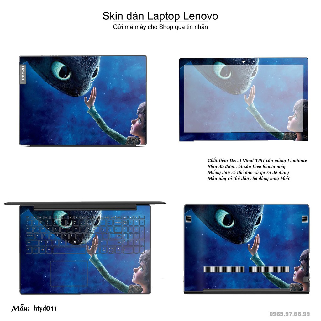 Skin dán Laptop Lenovo in hình bí kíp luyện rồng (inbox mã máy cho Shop)
