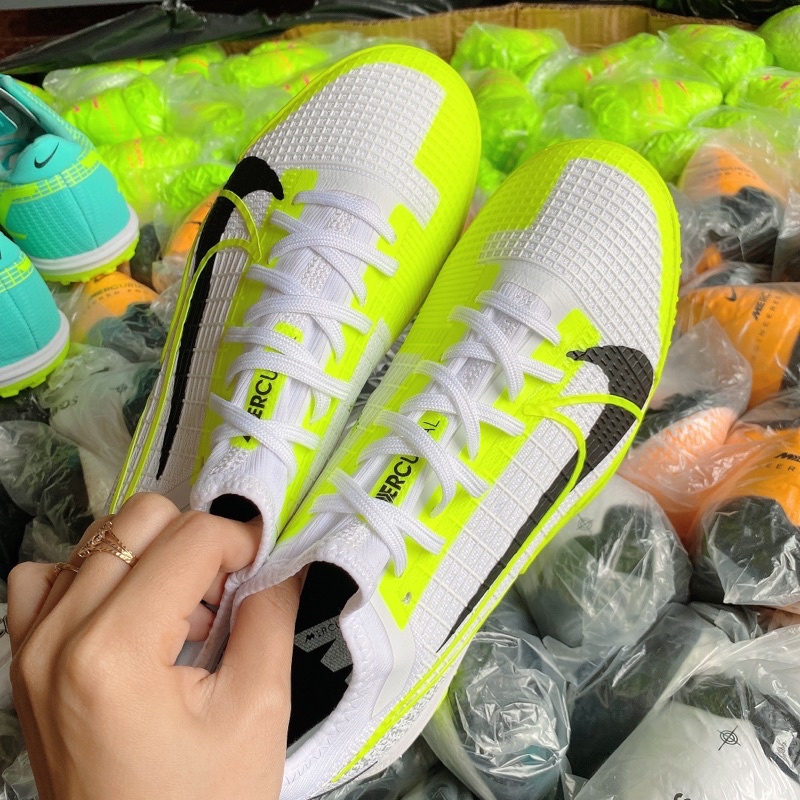 Giày đá bóng Mercurial Vapor 14 Pro TF ( Trắng xanh )