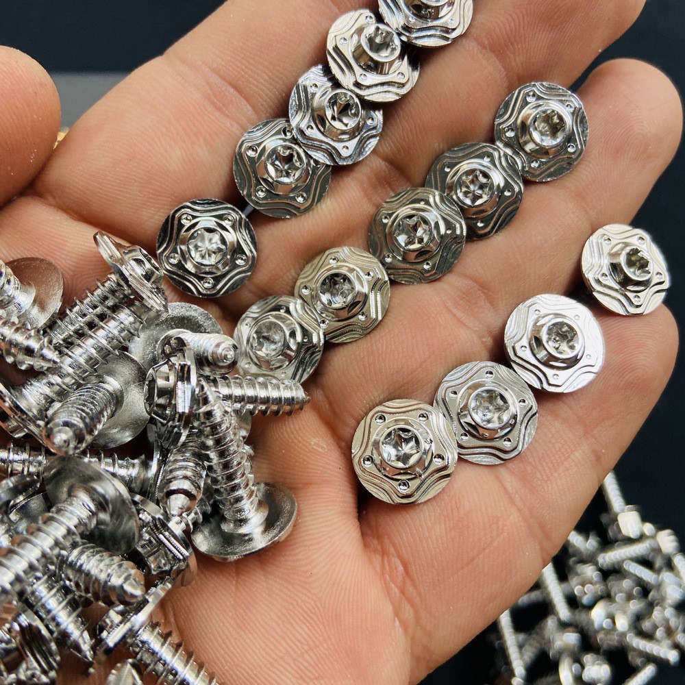 [Ốc SALAYA dàn áo] Bộ 10 con ốc dàn áo INOX SALAYA kiểu mới 5ly xoắn gắn các dòng xe YAMAHA