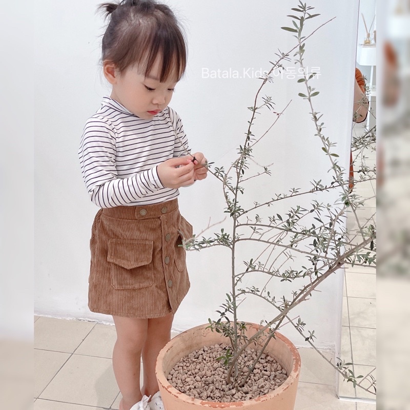 Chân váy nhung bé gái Batala kids, váy đi học đi chơi mềm mại thoải mái cho bé từ 10-25kg VAYNH01