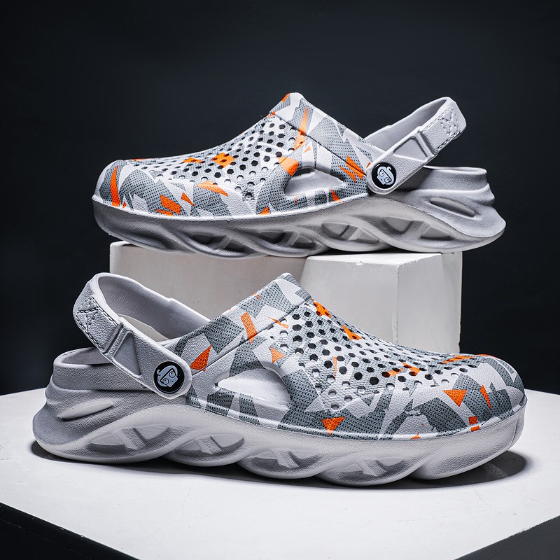 Xăng đan JINTOHO in họa tiết rằn ri thoải mái thời trang mùa hè cho nam size 35-47