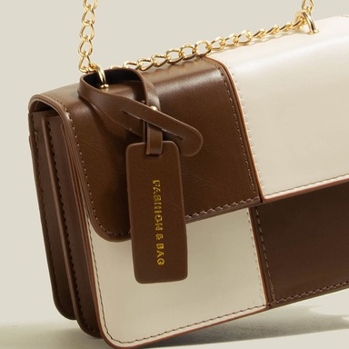 🌸Hàng Order🌸 Túi Xách Muzi&kai Chính Hãng Da Trơn Họa Tiết Nắp Gập Dinh Quai Da Phối Xích Sang Chảnh Nữ Tính 🌸Quảng Châu