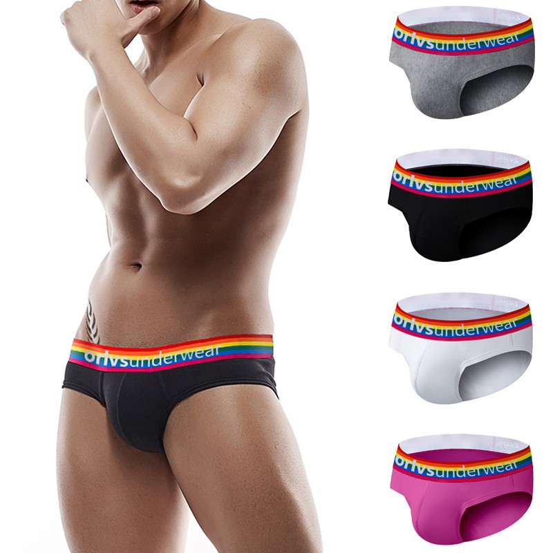 ORLVS Quần lót cotton cầu vồng gợi cảm chất lượng cao cho nam Or506