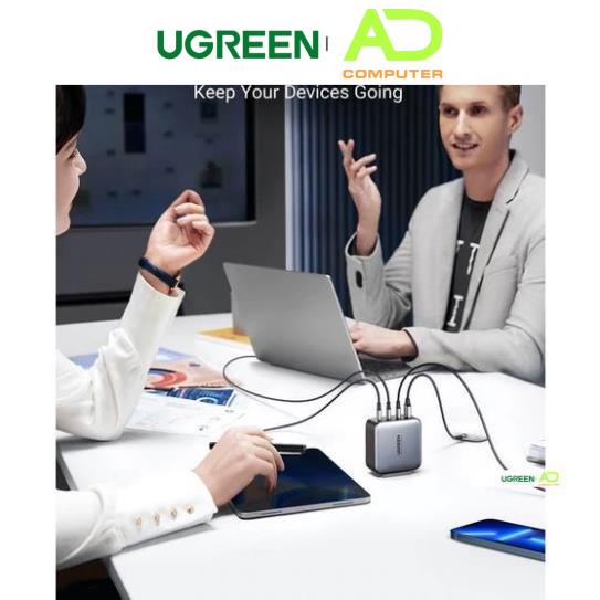 Củ sạc nhanh 100W UGREEN 40737 Chuẩn sạc nhanh PD, QC 3.0 - Sạc được cho laptop - Hàng phân phối chính hãng