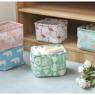Giỏ vải đựng đồ đa năng mini đựng mỹ phẩm gấp gọn 14x16x20cm