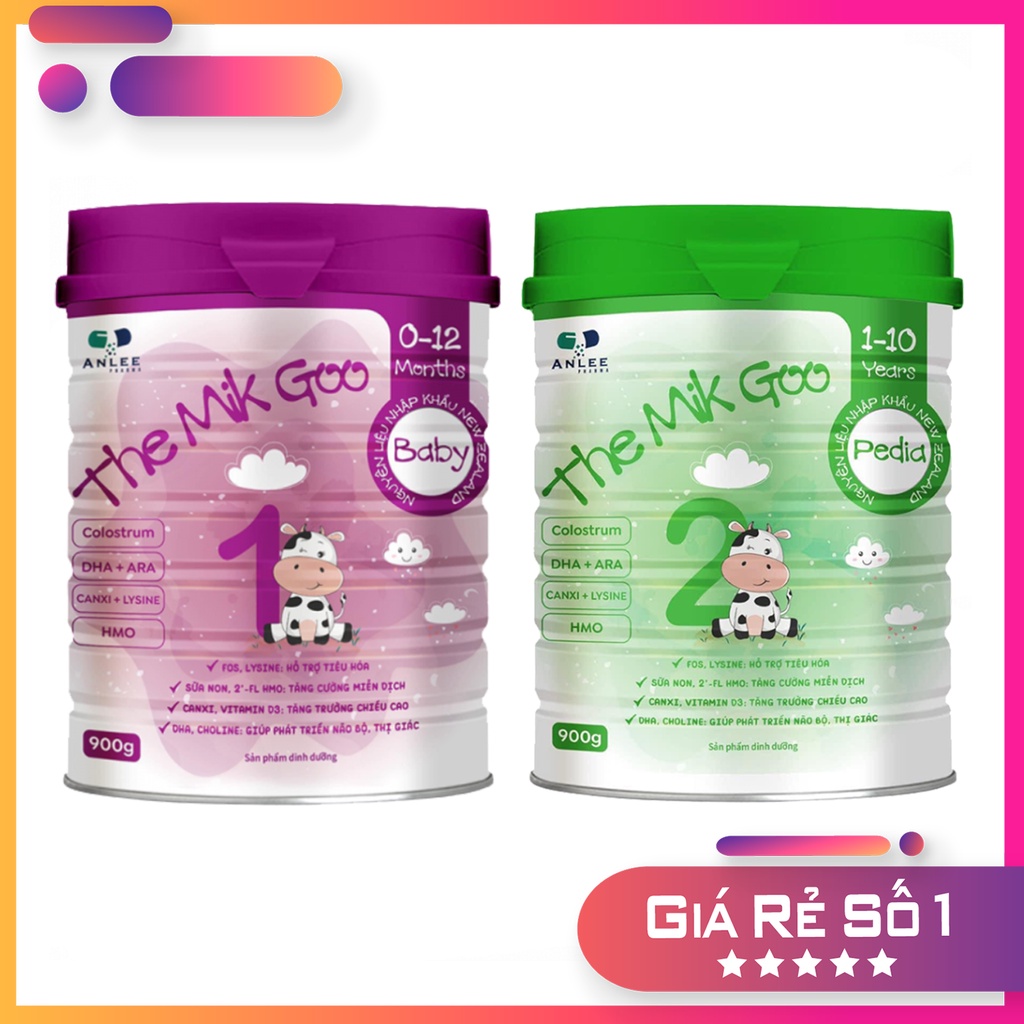 Sữa công thức tăng cân , tăng cao The Mik Goo số 1 và 2,lon 900gr Thực phẩm cho bé Sữa công thức