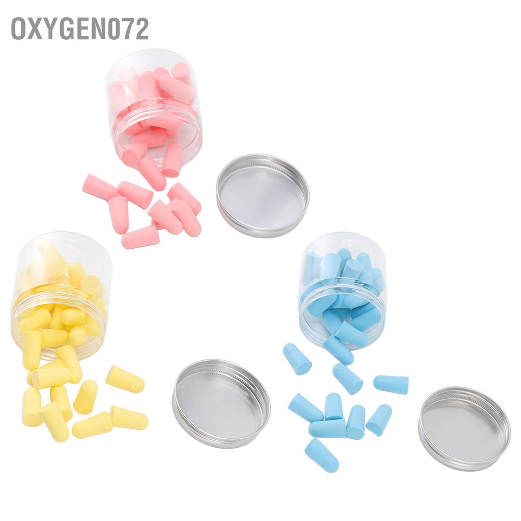 Oxygen072 30 cái Bịt tai khi ngủ chống ồn Siêu mềm Bọt biển phục hồi chậm Tiếng Nút bịt cho giấc học tập làm việc