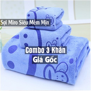 Set 3 khăn tắm cao cấp sét khăn loại mẫu to chất vải cotton 100% không so sánh hàng rẻ