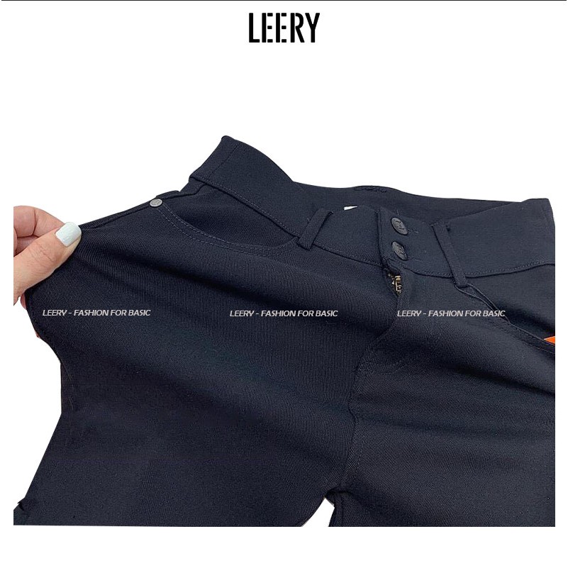 Quần jean nữ LEERY lưng cao, quần tregging chất jean mềm cao cấp dáng skinny nâng mông JEA-01 | BigBuy360 - bigbuy360.vn
