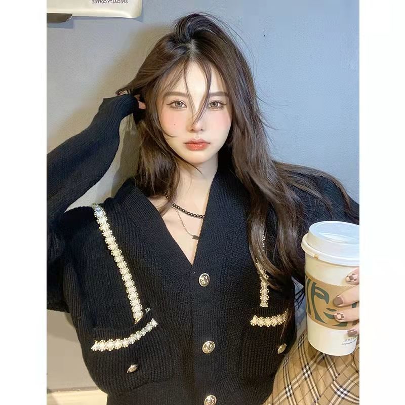Xiaoxiang Áo Khoác Cardigan Dệt Kim Cổ Chữ v Dáng Ôm Cao Cấp Phong Cách Niche Slimmer Look Top  tao bao