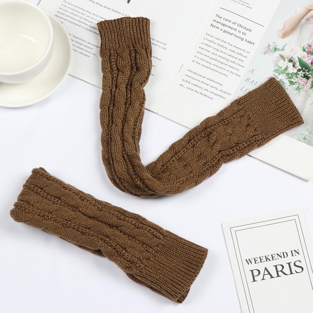 YVE Găng Tay Dài Hở Ngón Giữ Ấm Thời Trang