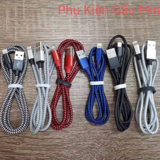 Dây cáp dù cổng usb lightning. siêu bền dẻo dai. bảo hành 12 tháng