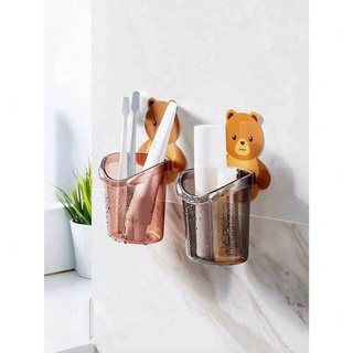 Mua Cốc đựng bàn trải kem đánh răng hình gấu dán tường cao cấp chắc chắn