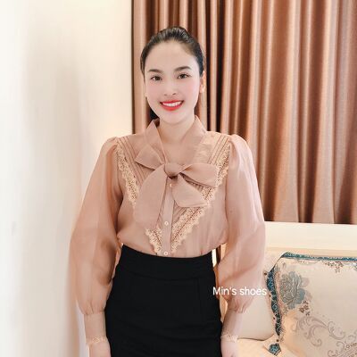 Min's Shoes - Áo Sơ Mi Thiết Kế Chất Tơ Hàn Cực Xinh Áo 432