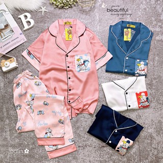 [40-60kg] Đồ ngủ nữ, pijama mặc nhà chất LỤA SATIN, kiểu Tay ngắn quần dài, chất đẹp, ít nhăn, không xù, nhão