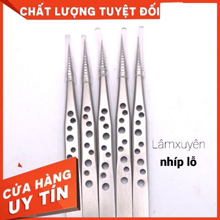 NHÍP LỖ _ NHÍP ĐEN gắp mi tách mi ( nhổ lông yến...) inox cao cấp  thiết kế nhỏ gọn,độc đáo an toàn tiện lợi