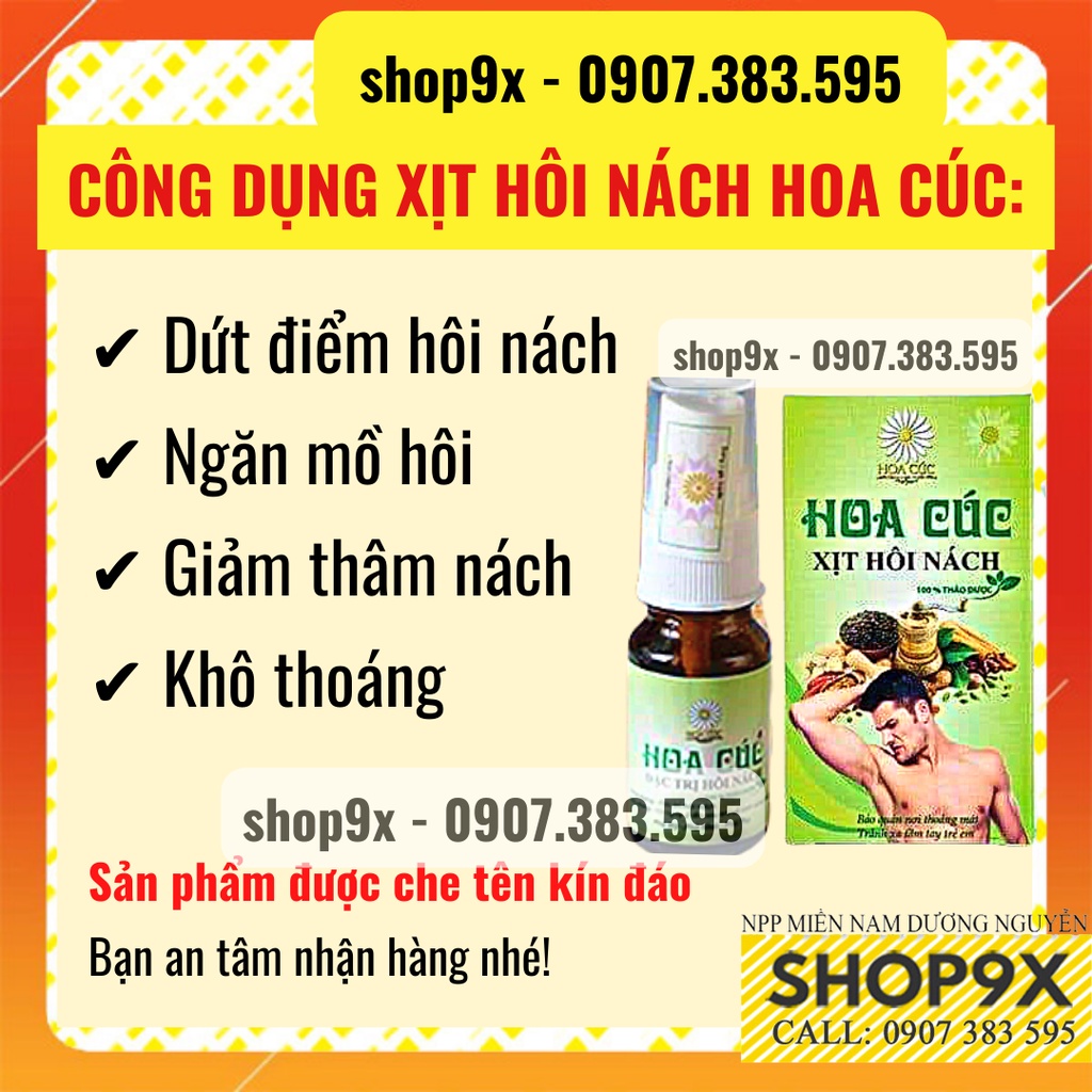 Xịt Hôi Nách Hoa Cúc Chính Hãng - Khử Mùi Và Giảm Thâm Hiệu Quả - Dung Tích 10ml // Shop9X