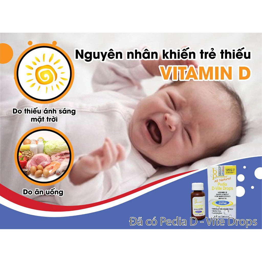 Pedia D Vite Drops - Vitamin D tinh khiết cho trẻ sơ sinh ,Dùng Cho Trẻ Từ 4 Tháng Tuổi