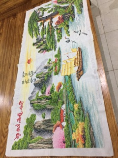 Tranh thêu thuận buồm xuôi gió 168x75