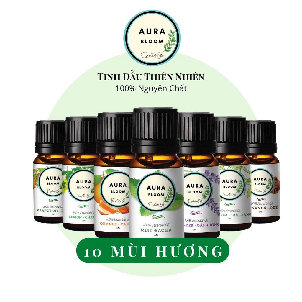 Tinh Dầu Thiên Nhiên Thơm Phòng Aura Bloom Nguyên Chất 10ml | Tinh dầu Treo xe Nhập Khẩu Có Kiểm Định