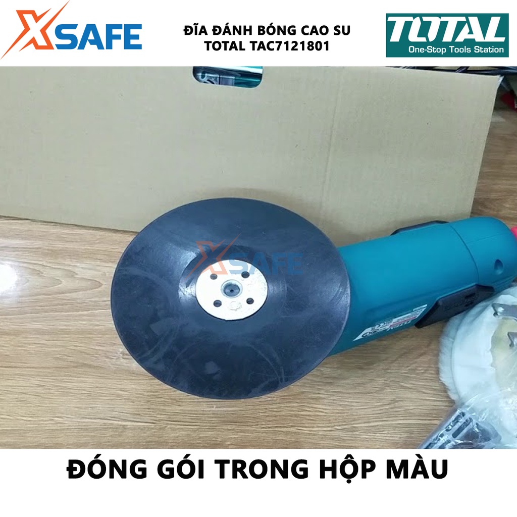 Đĩa cao su đánh bóng TOTAL TAC7121801 Đĩa đánh bóng chất liệu nhựa PP, cốt M14x2, đóng gói trong hộp màu - [XSAFE]