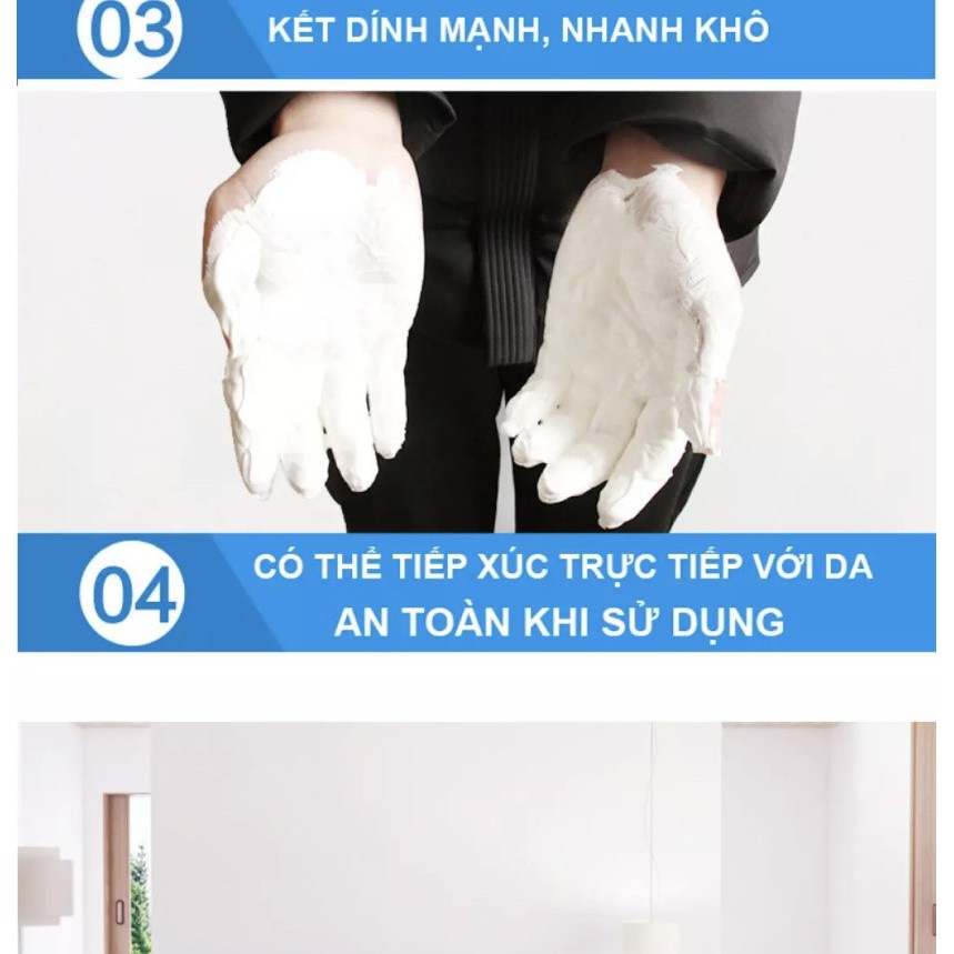 [FREESHIP] Keo Vá Tường Chống Thấm - Trám Trét Vết Nứt Khe Hở Tường - Chống Ấm Mốc 250g Dễ Sử Dụng.