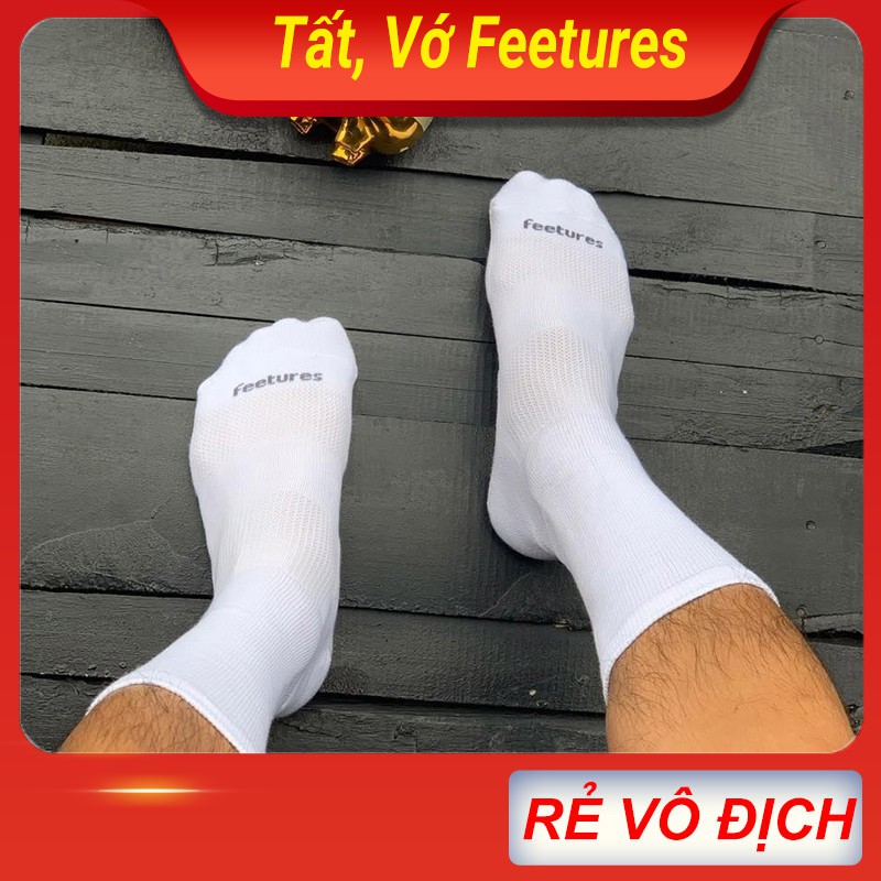 Tất vớ thể thao đá bóng Feetures cho nam nữ cổ ngắn lửng dài 95% cotton hàng dệt kim cao cấp xuất khẩu