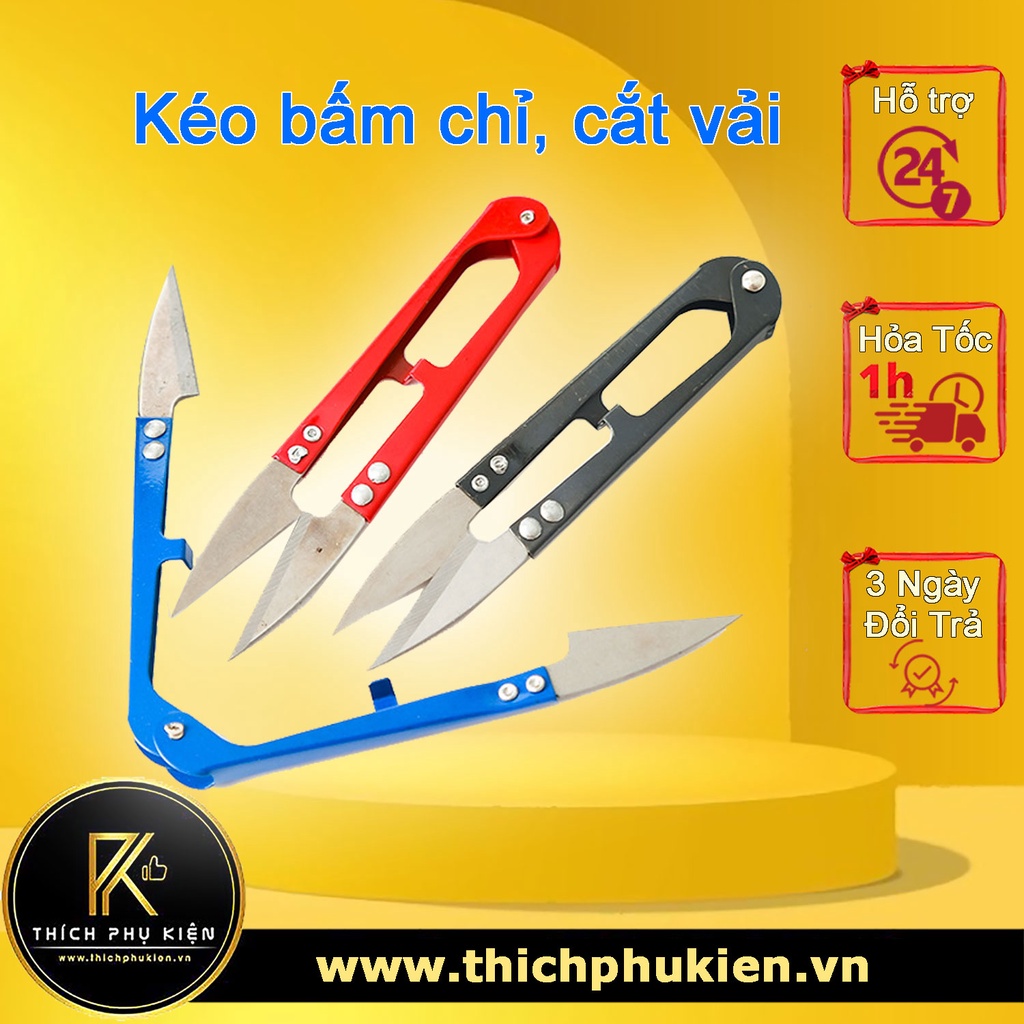 COMBO 2 Kéo Bấm Cắt Chỉ, Cắt Vải Thép Không Gỉ