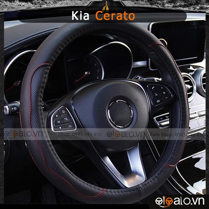 Bọc vô lăng xe Kia Cerato DA CAO CẤP lót cao su non chống trượt tay - OTOALO