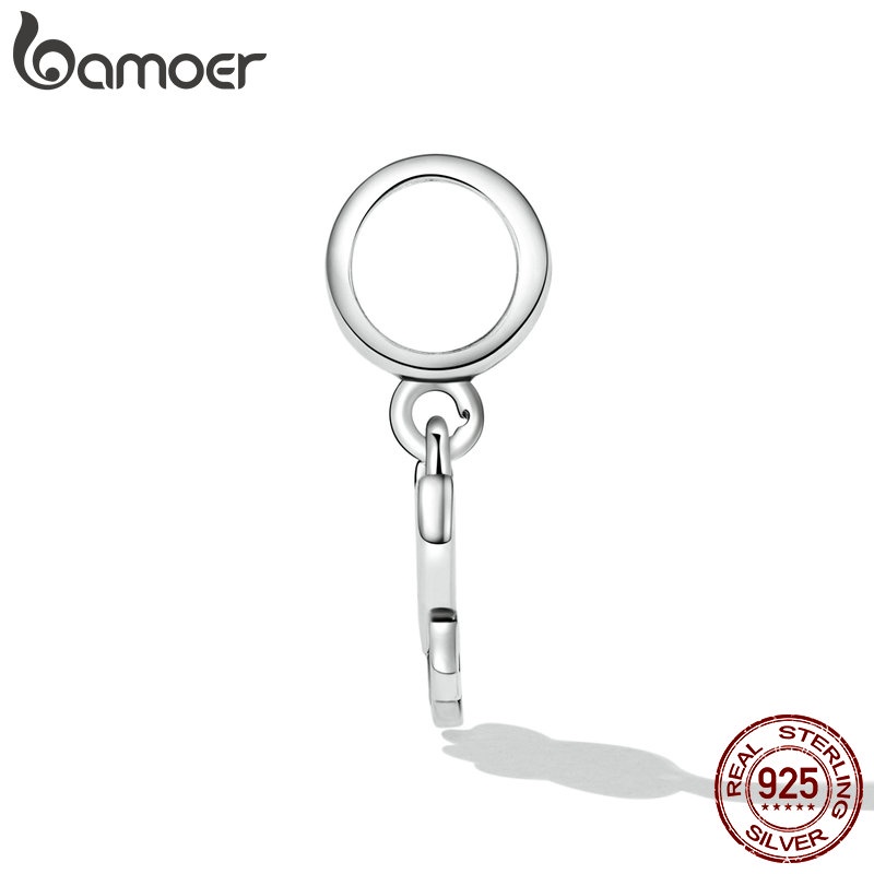 Mặt dây chuyền/ vòng tay BAMOER bằng bạc 925 hình trái tim thời trang dành cho nữ