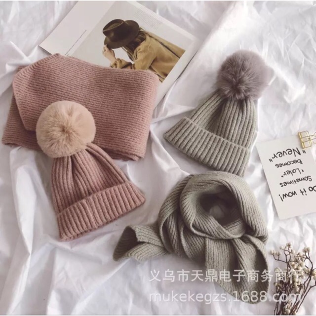 Set khăn mũ cho bé
