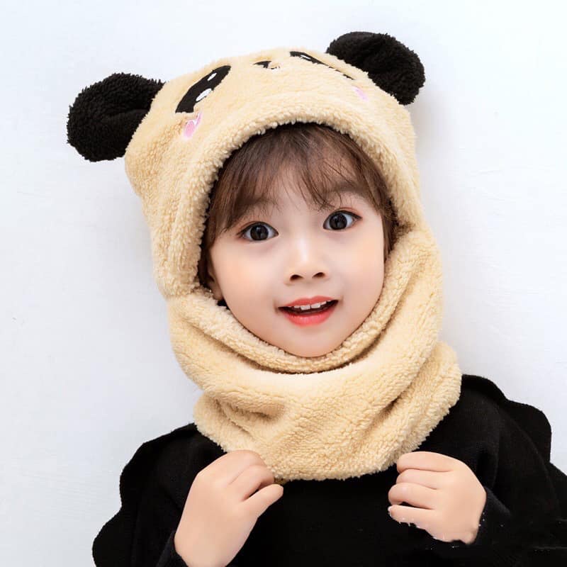 Mũ Len Trùm Đầu Kèm Khăn Quàng Cổ Hình Gấu Trúc Đáng Yêu Cho Bé 🔰 Thông tin sản phẩm: mũ len - nón trùm đầu hình gấu