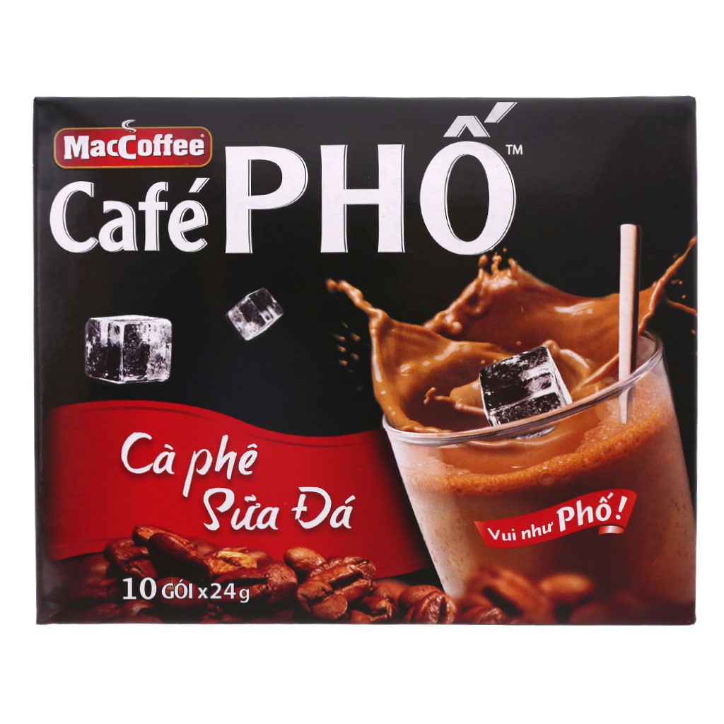 Cà Phê Sữa Đá Hòa Tan MacCoffee Café Phố Hộp 240g (24g x 10 gói)