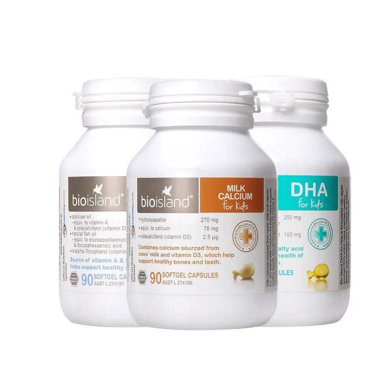 [Hàng chuẩn Úc] Viên sữa bổ sung canxi cho bé Bioisland milk calcium for kids 90 viên cho bé từ 7 tháng tuổi của Úc
