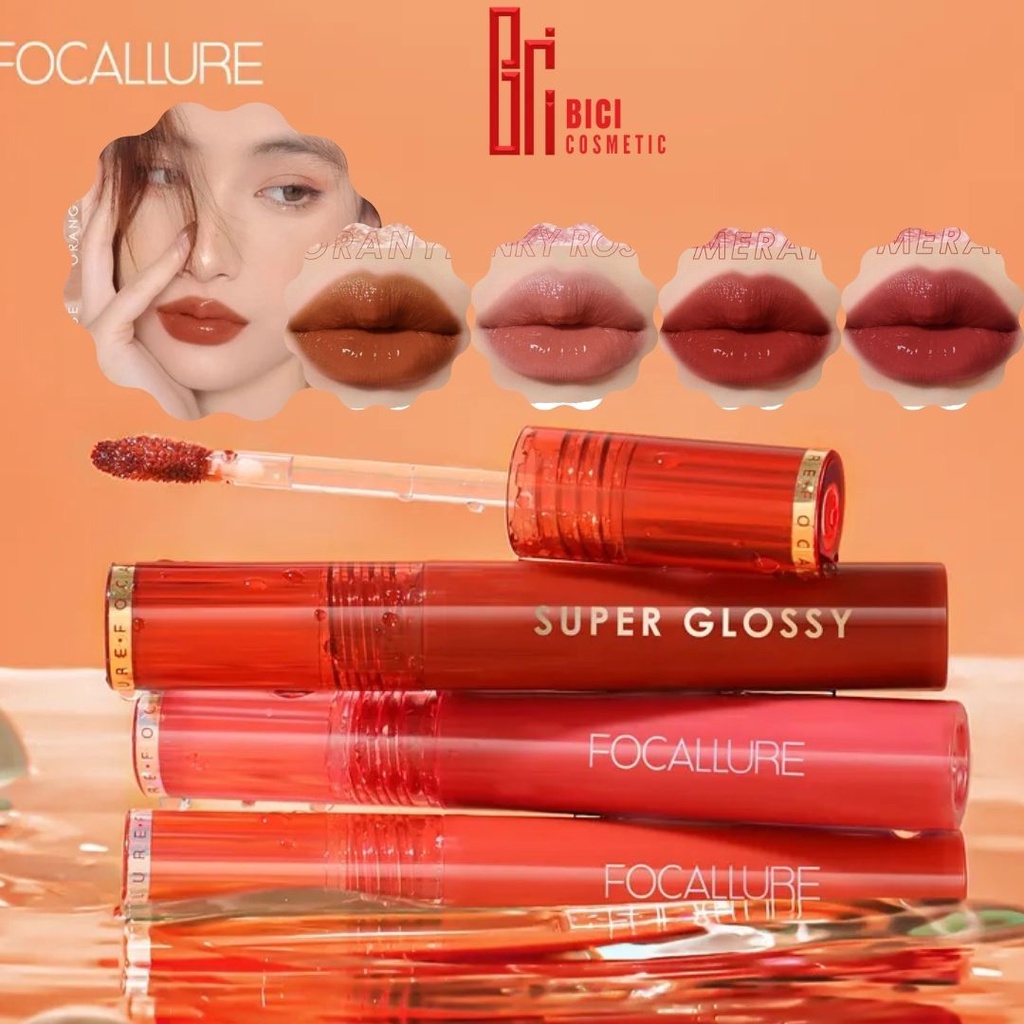 Son Kem Tint Bóng FOCALLURE Jelly-Clear Dewy Glossy Lip Tint