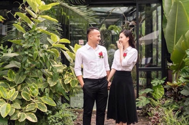 Sơ mi thêu hoa hồng đơn