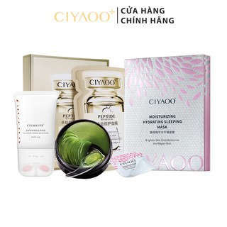 Combo Mặt Nạ &amp; Kem Dưỡng Da Cổ I Dưỡng Trắng Da – Chống Lão Hóa Toàn Diện CIYAOO 125ml + 125ml + 35g + 120g