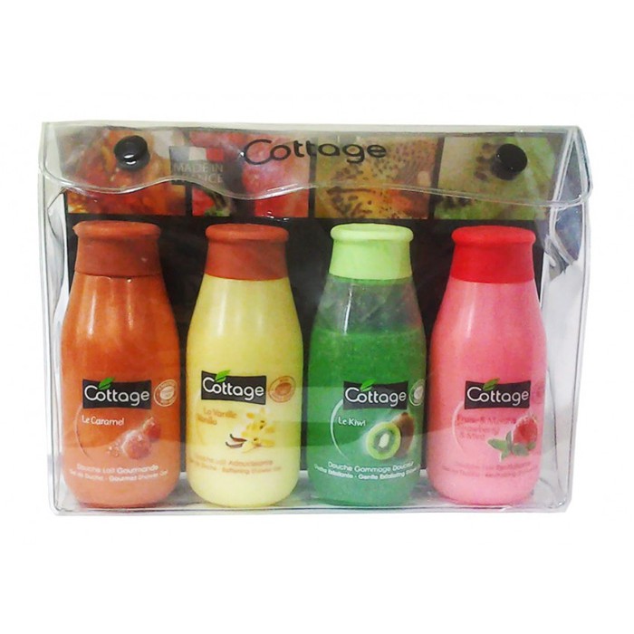 Set 4 Chai Sữa Tắm Mini Cottage giúp dưỡng da trắng sáng và mềm mịn (50ml/chai) – Pháp