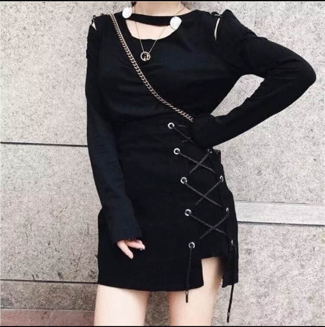 Chân váy ulzzang buộc dây cực hot