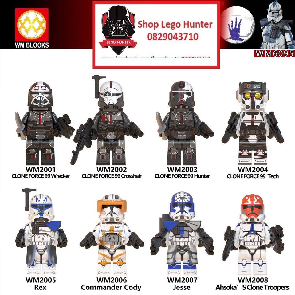 Xếp Hình WM 6095 Minifigures Star War đồ chơi xếp hình nhân vật dạng Lego chiến tranh giữa các vì sao