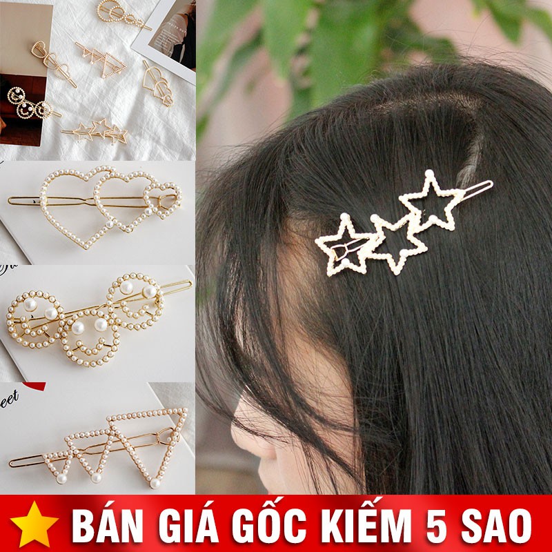 Kẹp Tóc Đính Hạt Cườm NHiều Hình P1844