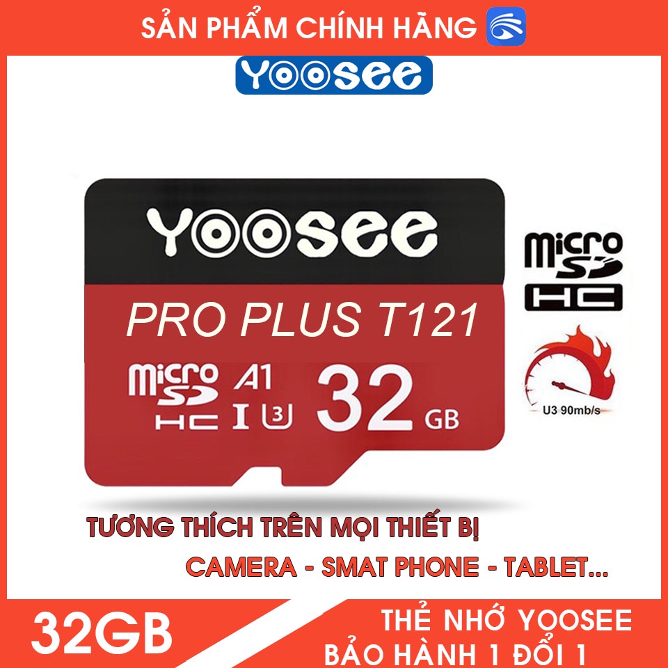 Thẻ nhớ YOOSEE 32Gb MicroSD Class 10 - thẻ nhớ cho CAMERA, CAMERA YOOSEE, Điện thoại, Máy ảnh,... tốc độ cao 95Mb-140Mb/