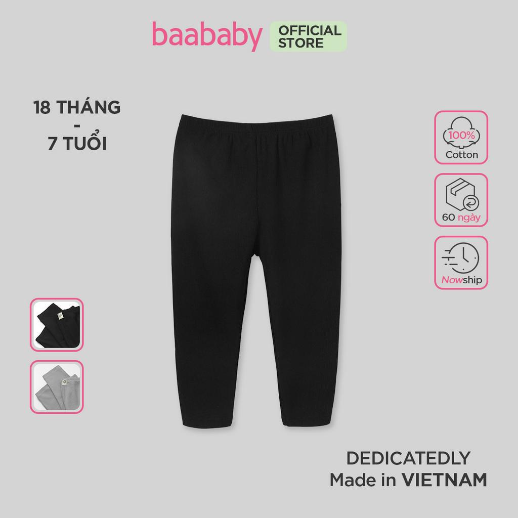 Quần legging bé gái dài cho bé từ 1 tuổi - 10 tuổi chất thun gân thoáng mát Baa Baby - B-GC-QU32D-02