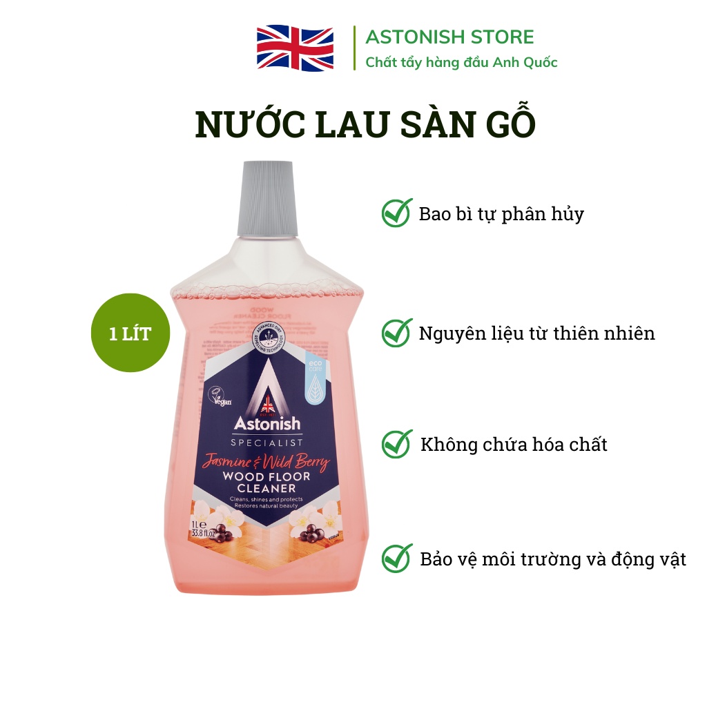 Nước lau sàn gỗ hữu cơ Astonish đuổi muỗi khử mùi diệt khuẩn bảo vệ bề mặt sàn C6120