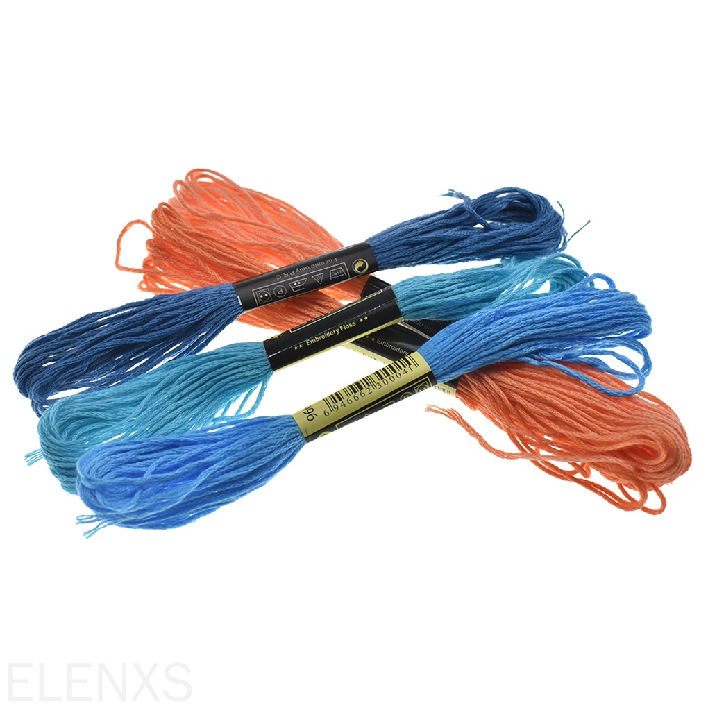 Chỉ cotton thêu dùng thêu chữ thập đan len thủ công DIY màu sắc ngẫu nhiên