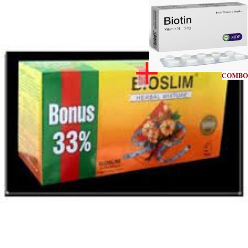 Combo Biotin 5mg+ Trà bảo tú lệ  ( Trà bioslim herbal tea) hộp 40 gói