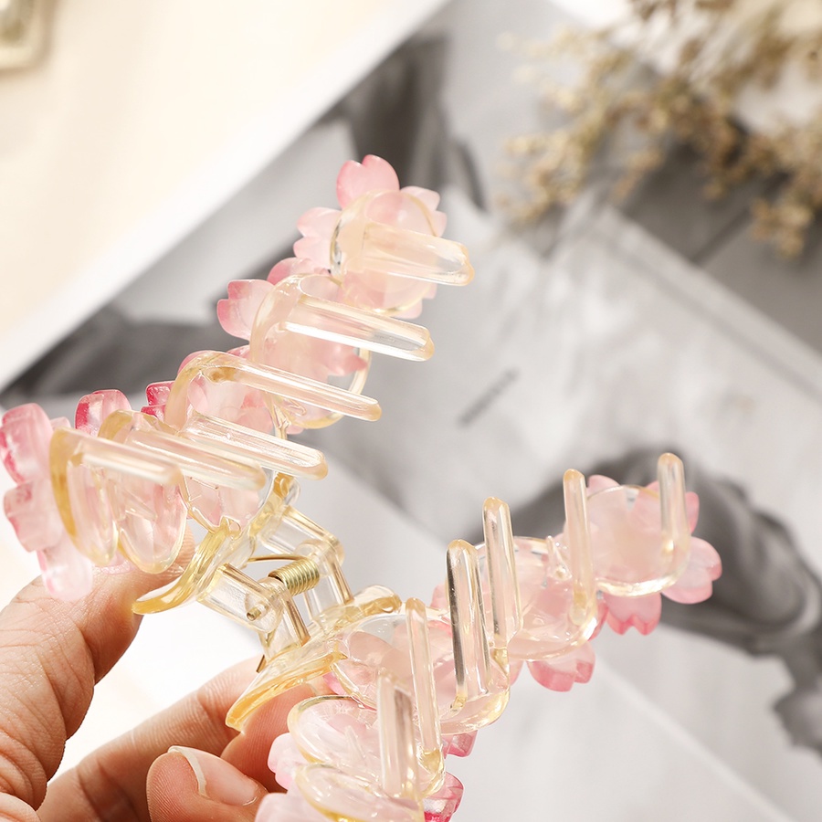 Kẹp Tóc Càng Cua 10cm Bằng Acrylic Trong Suốt Phong Cách Hàn Quốc Cho Nữ