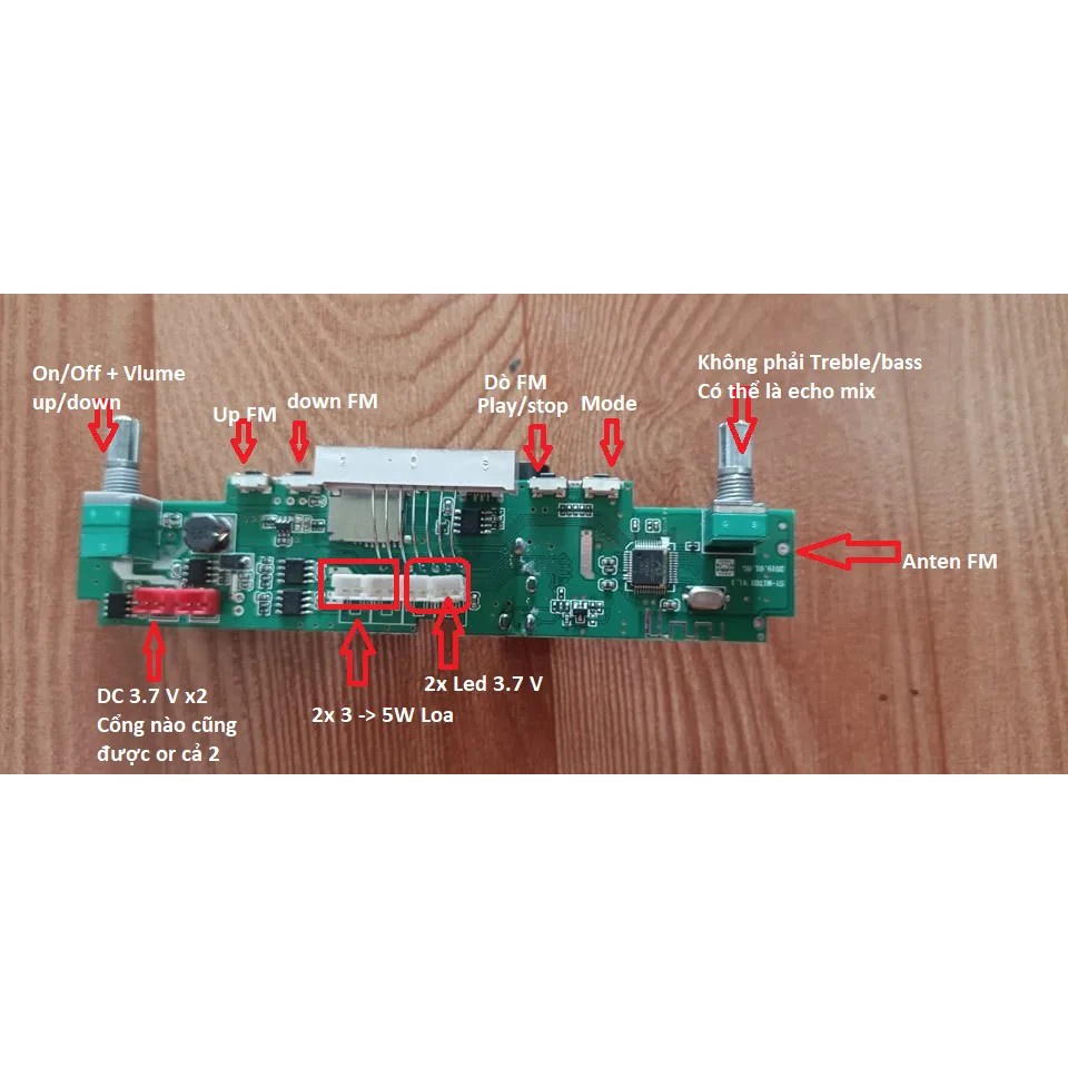 Mạch loa karaoke bluetooth đa chức năng