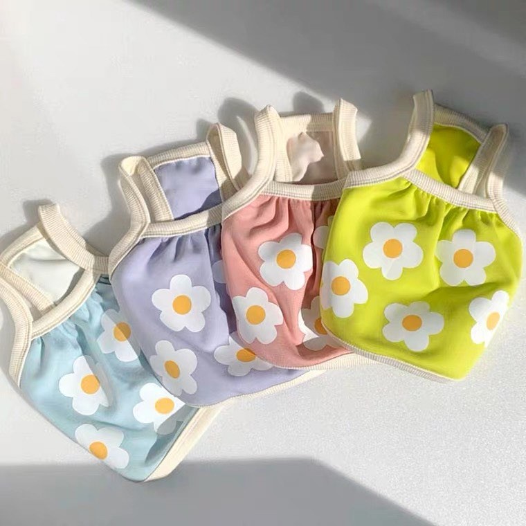 áo 2 dây hoa 5 cánh , màu pastel cho chó mèo